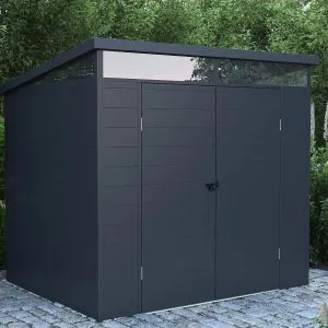 Casetta da Giardino in Resina Grigio Antracite con Pavimento — casetta da giardino Bricasa