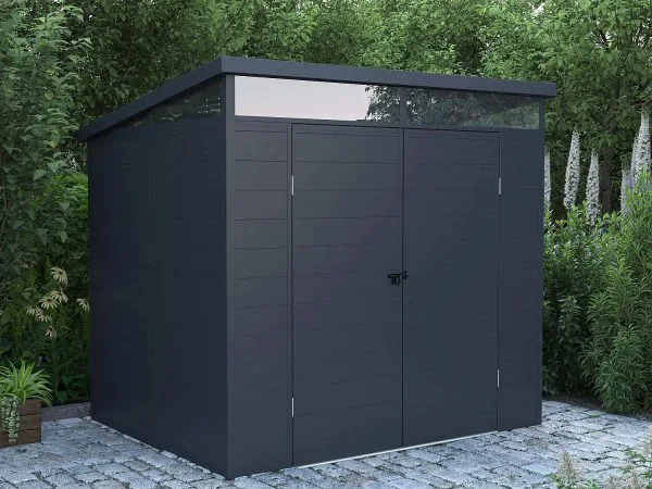 Casetta da Giardino in Resina Grigio Antracite con Pavimento — casetta da giardino Bricasa