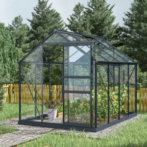 Serra da Giardino 4,57 m² in Alluminio Antracite e Vetro Temperato 4 mm - RINCA